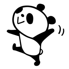 かわいいシンプルパンダ　バイバイポーズ