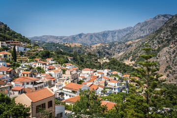 Naklejka na ściany i meble View of a Argiroupoli village in Crete