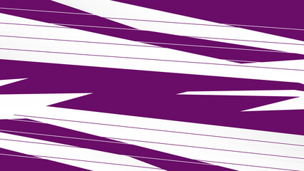 Explosion stripes in purple white colors and diagonal movement in wavy lines effect strip cover. Violet background. Vector illustration.