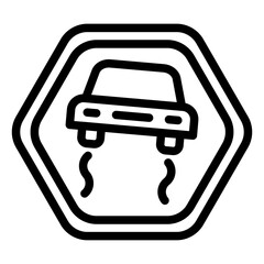 Vector Design Slippery Road Icon Style