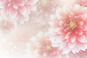 Spring flowers, copy space. Abstract floral design for prints, postcards or wallpaper. AI