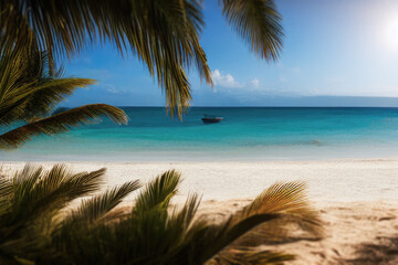 Fototapeta na wymiar trees on the beach in paradise hawaii male maldives