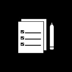 Shopping Wish List icon icon isolated on black background.  