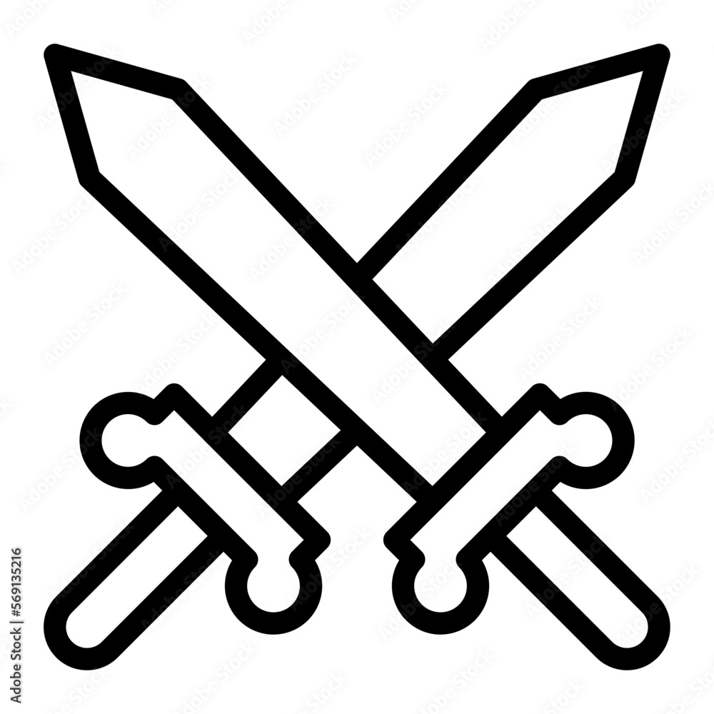 Sticker vector sword icon style