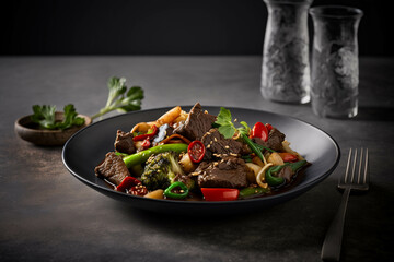 Delicious Beef Stir-Fry in Close-Up Shot