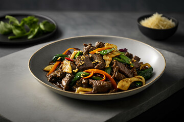 Delicious Beef Stir-Fry in Close-Up Shot