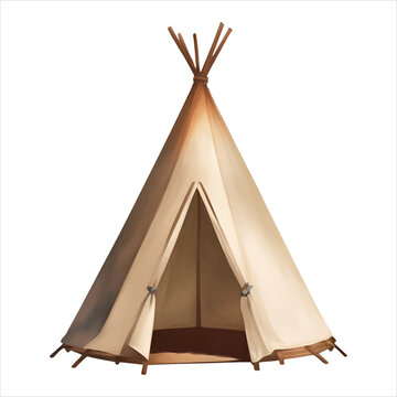 recommend clip art: Indian Tent Teepee Isolated Detailed Hand Drawn Painting Illustration