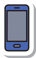 ステッカー風ビジネスアイコン　スマートフォン