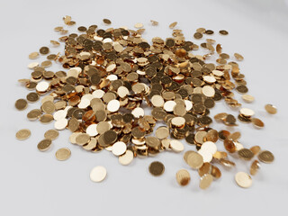 3d rendering - Falling coins on a surface