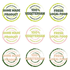 Obraz premium Eco, bio, organic and natural products sticker, label, badge and logo. Ecology icon. Logo template with green leaves for organic and eco friendly products. Vector illustration
