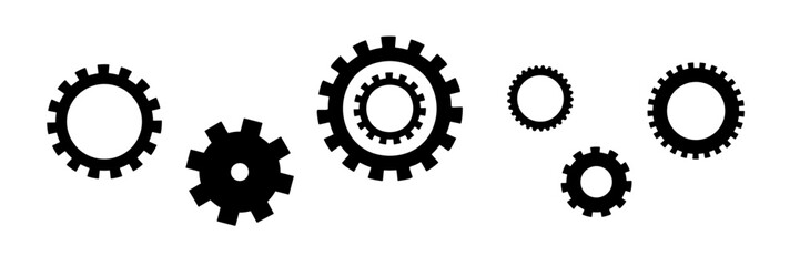 Gear set, settings icon, vector illustration