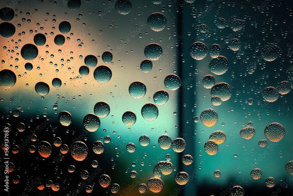 Poster the sound of rain on the window panes generative ai