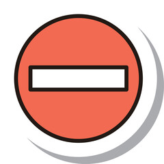 ステッカー風ビジネスアイコン　進入禁止