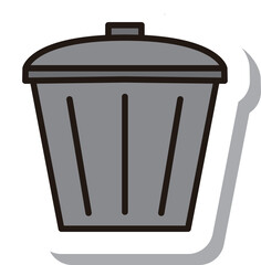 ステッカー風ビジネスアイコン　ゴミ箱