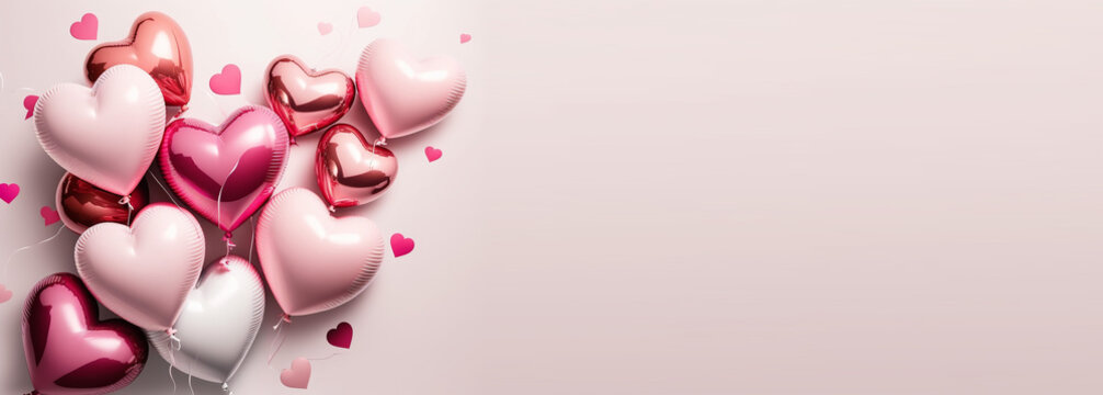Valentine's Day background with heart balloons 