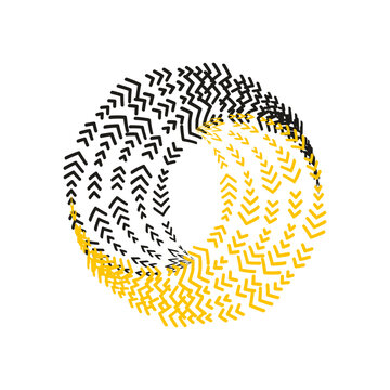 recommend clip art: bagel with yellow, black arrows vector isolated illustration