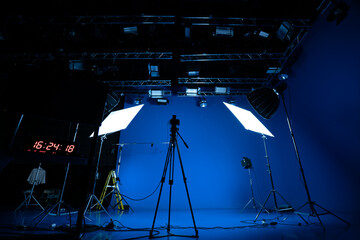 Professional video studio behind-the-scenes video footage behind-the-scenes silhouette production...