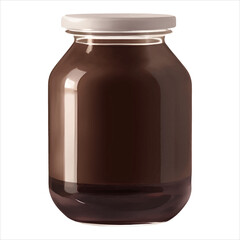 Chocolate Spread in Jar Isolated Detailed Hand Drawn Painting Illustration