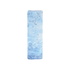 Ice font 3d rendering, letter I