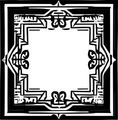 An abstract transparent Art Deco style frame design element. Vectorized from an ai generation.