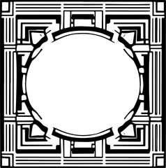 An abstract transparent Art Deco style frame design element. Vectorized from an ai generation.