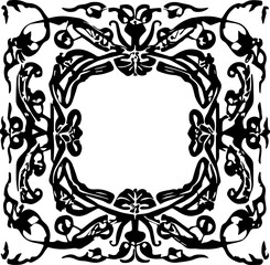 An abstract transparent decorative frame design element. Vectorized from an ai generation.
