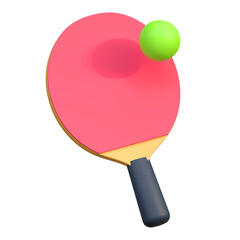tennis table bat racket icon sport equipment 3d illustration