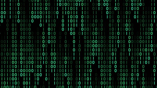 Hacker attack concept. Binary code. Zeros and ones on screen. Programming. Coding.