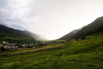 Naklejka premium Mountains Georgia Mestia Svaneti beautiful place