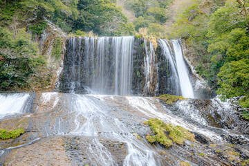 冬の龍門の滝　大分県玖珠郡　 Ryumon Falls in winter. Oita Prefecture, Kusu-gun.