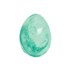 Green watercolor egg, happy easter