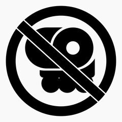 No fuel tank icon. Prohibition of fuel tanks. The movement of tanks is prohibited. Do not use tanks. Vector icon.