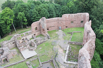 The ruin of the Castle of Wagenbourg Engenthal Alsace France 