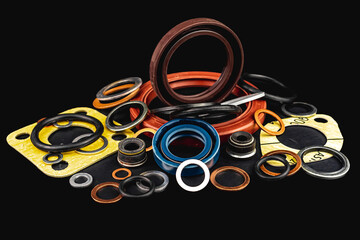 Gaskets and seals, Oil seal, Copper washers, seal for valve stem oil, Black hydraulic and pneumatic...