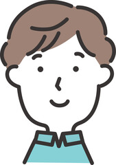 微笑んでいる若い男性のイラスト
