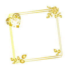 Golden collection of geometric frames, art decor style for wedding invitations,
 luxury templates, decorative patterns and postcards.