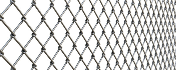 Metal chain link fences Perspective view - Png Transparent 3D Image	