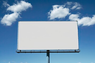 Blank huge billboard on an amazing sky. Generative AI
