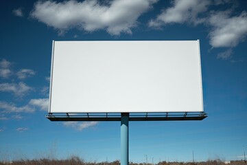 Blank huge billboard on an amazing sky. Generative AI