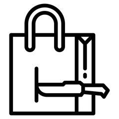 knife with shopping bag line 