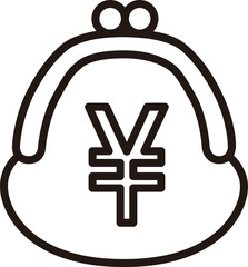線画ビジネスアイコン　小銭入れ