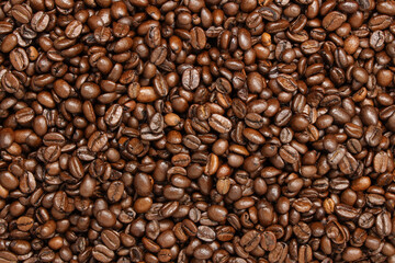 Fototapeta premium coffee grain beans texture background aroma cafe
