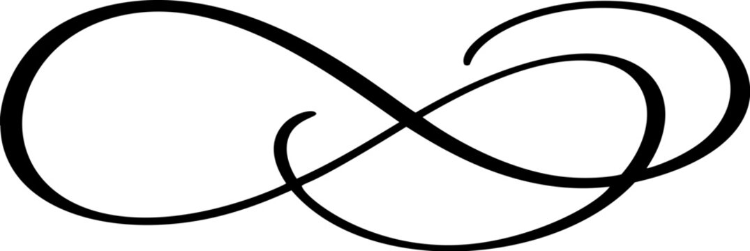 Vector vintage swirl calligraphic flourish divider ornament design. Illustration for book, greeting card, wedding invitation, Valentines Day