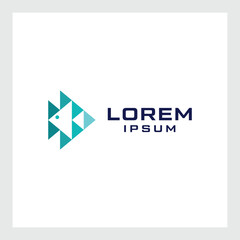 Naklejka premium Cool fish line logo, Simple and cool fish logo template vector