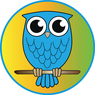 blue owl icon illustration - Eule 