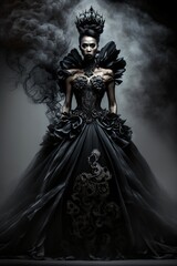 Fototapeta na wymiar Queen of Darkness. Gothic Lady. Designed using generative ai. 