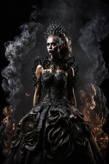 Queen of Darkness. Gothic Lady. Designed using generative ai. 
