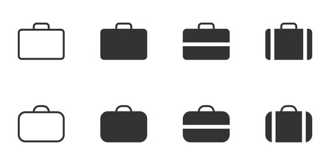 Briefcase icon set. Baggage icon. Vector illustration.