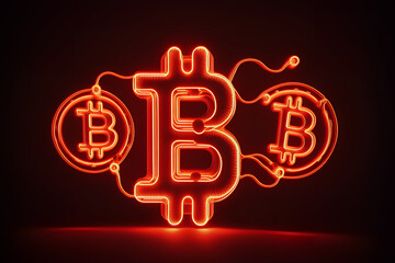 bitcoin lighting sign .AI