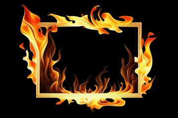 fire frame isolated on black background